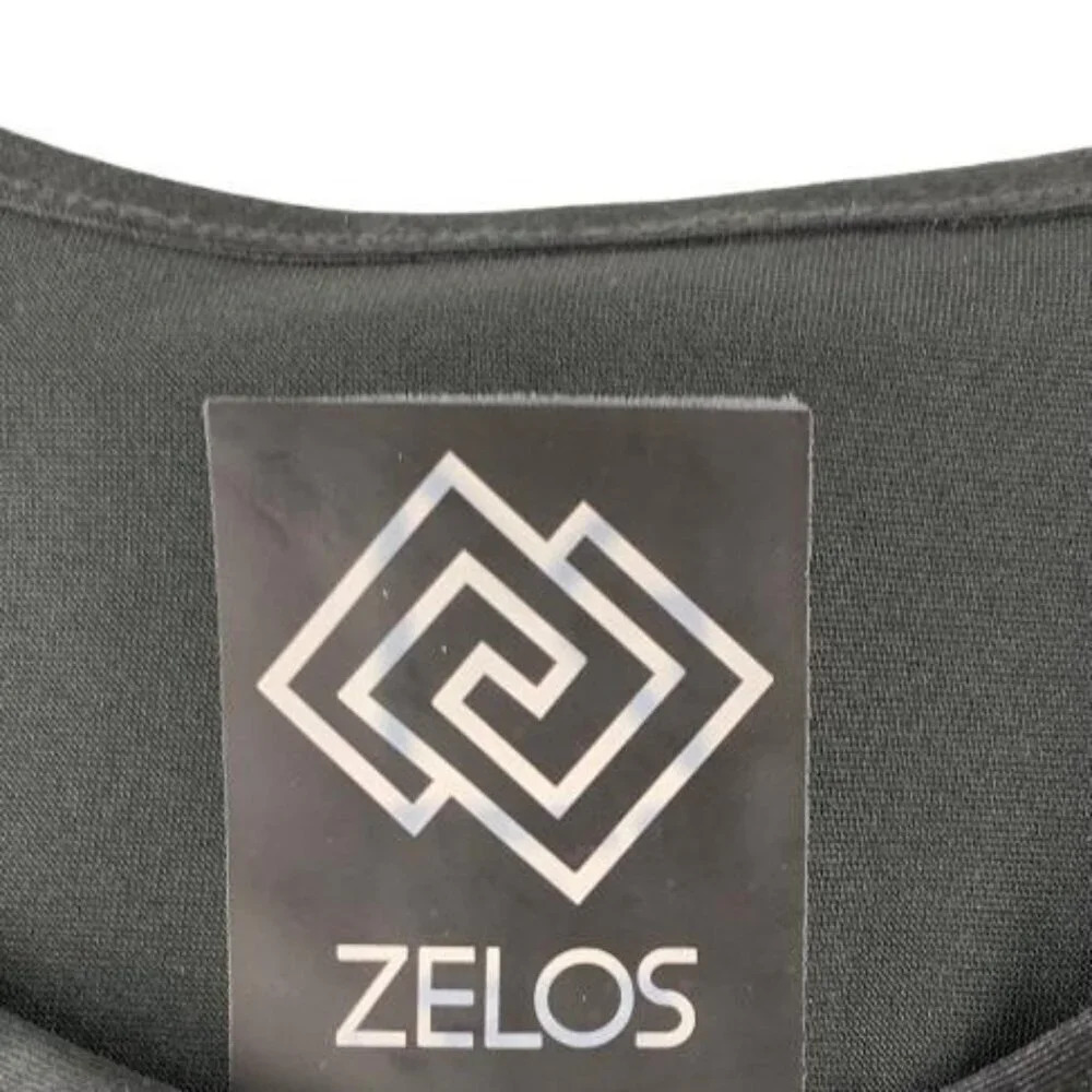 ZELOS Women's Black Grommet Tank-Top - Picture 4 of 7